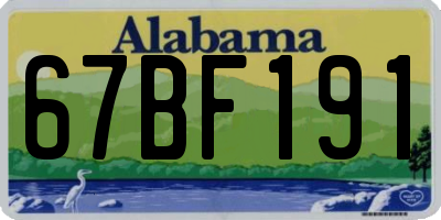 AL license plate 67BF191