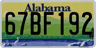 AL license plate 67BF192