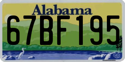 AL license plate 67BF195