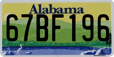 AL license plate 67BF196