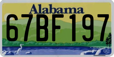 AL license plate 67BF197