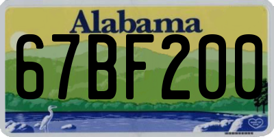 AL license plate 67BF200