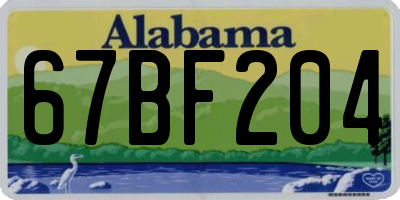 AL license plate 67BF204