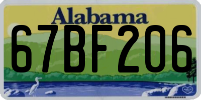 AL license plate 67BF206
