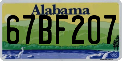 AL license plate 67BF207