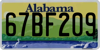 AL license plate 67BF209