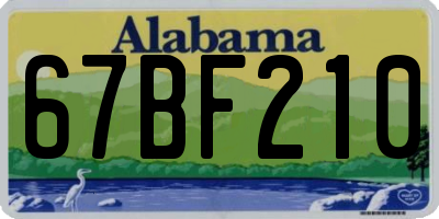 AL license plate 67BF210