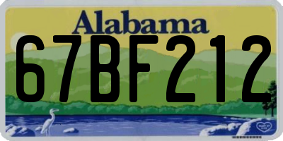AL license plate 67BF212