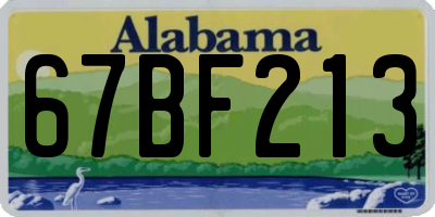 AL license plate 67BF213