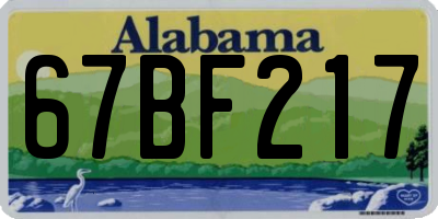 AL license plate 67BF217