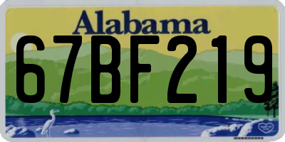 AL license plate 67BF219
