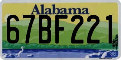 AL license plate 67BF221