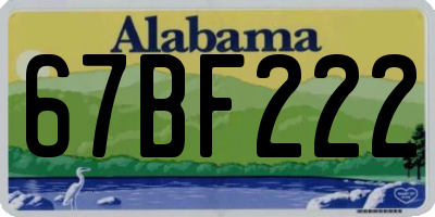 AL license plate 67BF222