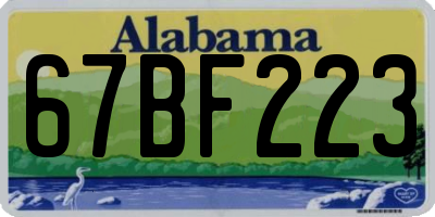 AL license plate 67BF223