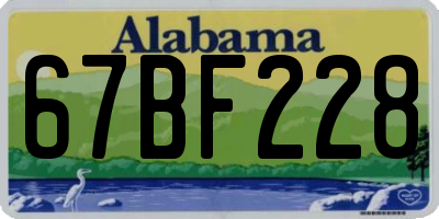 AL license plate 67BF228
