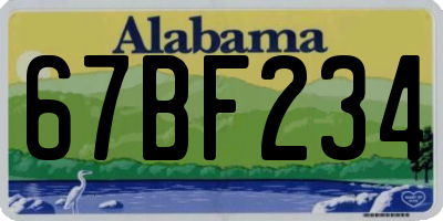 AL license plate 67BF234