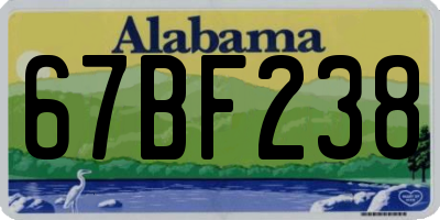 AL license plate 67BF238