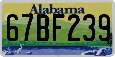 AL license plate 67BF239