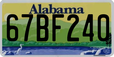 AL license plate 67BF240