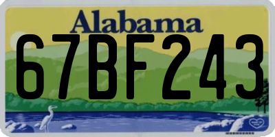 AL license plate 67BF243
