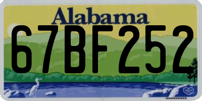 AL license plate 67BF252