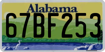 AL license plate 67BF253