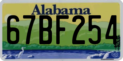 AL license plate 67BF254