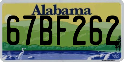 AL license plate 67BF262