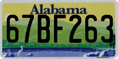 AL license plate 67BF263