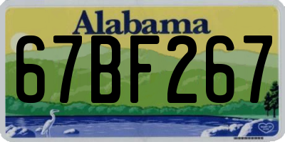 AL license plate 67BF267