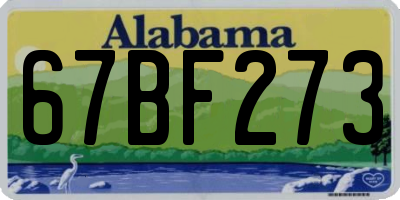 AL license plate 67BF273