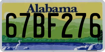 AL license plate 67BF276