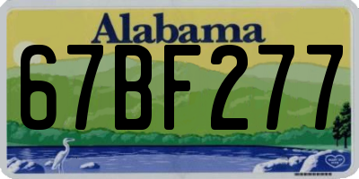 AL license plate 67BF277