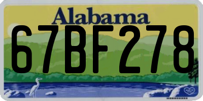 AL license plate 67BF278