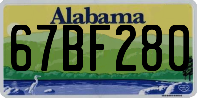 AL license plate 67BF280
