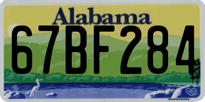 AL license plate 67BF284