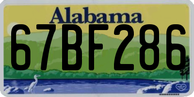 AL license plate 67BF286