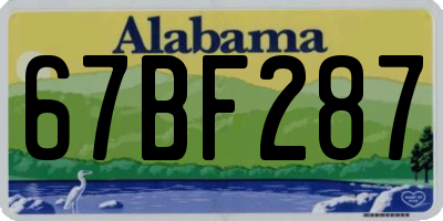 AL license plate 67BF287