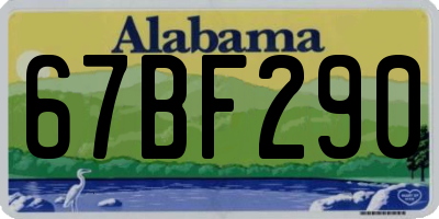 AL license plate 67BF290