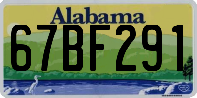 AL license plate 67BF291