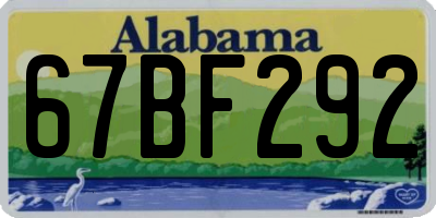 AL license plate 67BF292