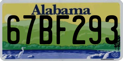AL license plate 67BF293