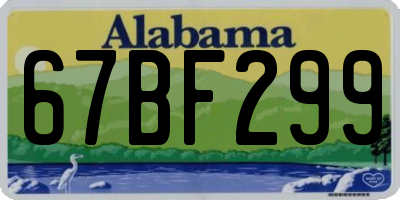 AL license plate 67BF299