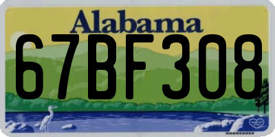 AL license plate 67BF308
