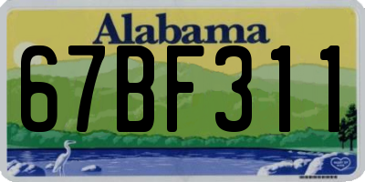 AL license plate 67BF311