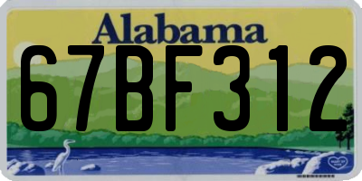 AL license plate 67BF312