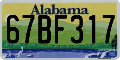 AL license plate 67BF317