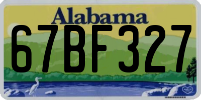 AL license plate 67BF327