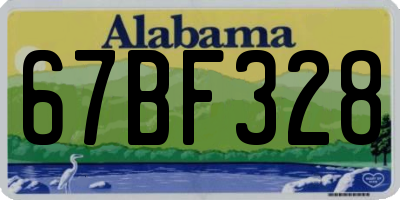 AL license plate 67BF328