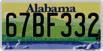 AL license plate 67BF332